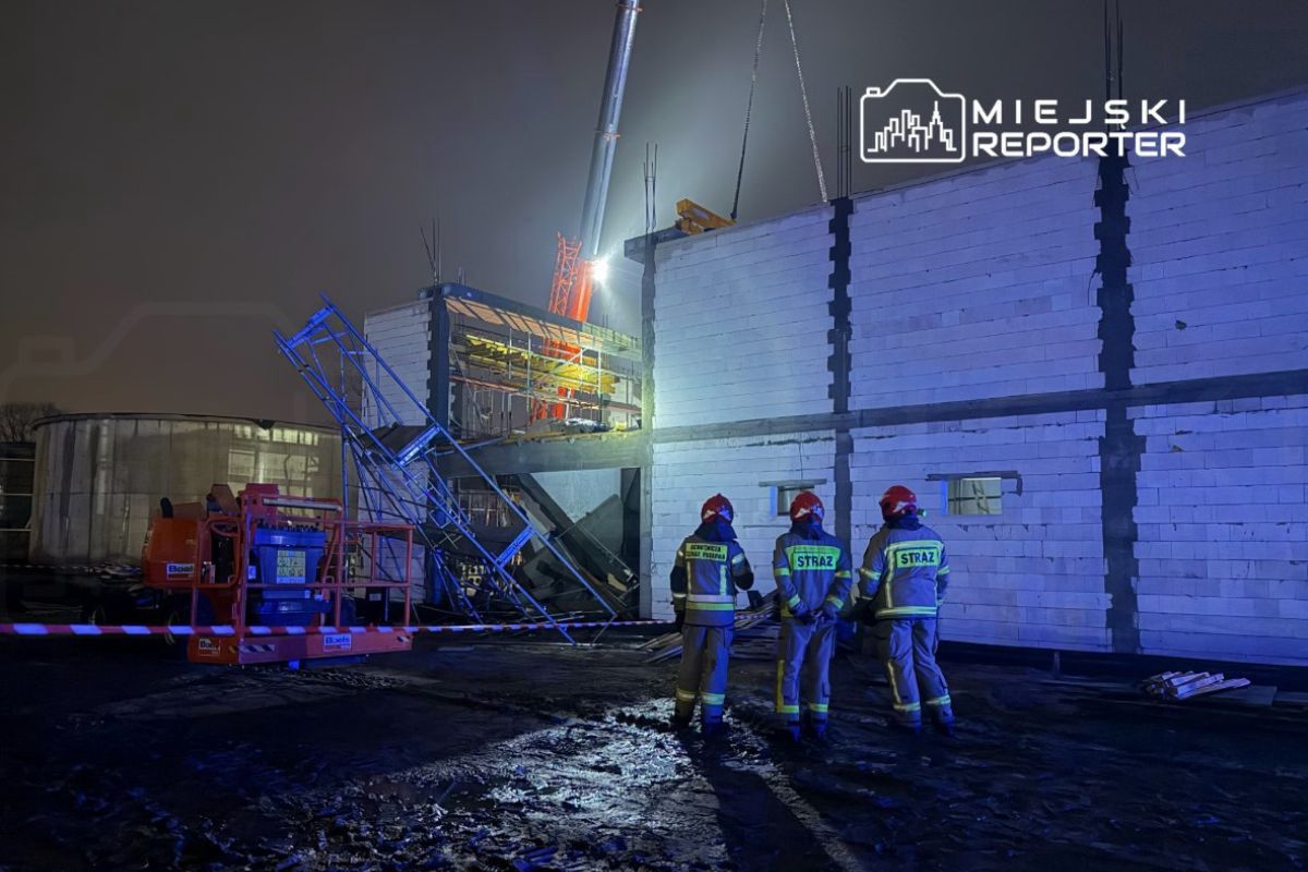 Zawalenie stropu na budowie. Trzy osoby ranne