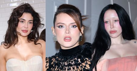 Idolki nastolatek rywalizują o uwagę na paryskim pokazie: rozczochrana Kylie Jenner, upiorna siostra Miley Cyrus BEZ BRWI... (ZDJĘCIA)