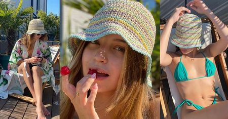Julia Wieniawa wyleguje się w bikini na tarasie pełnym DROGICH ROŚLIN (ZDJĘCIA)