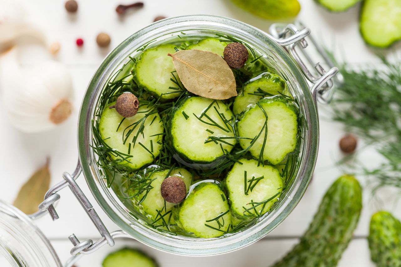 Lightly pickled cucumbers