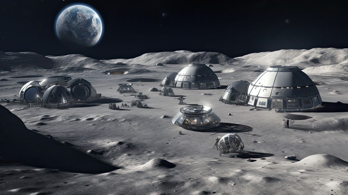 Futurystyczna wizja osiedlania się na Księżycu