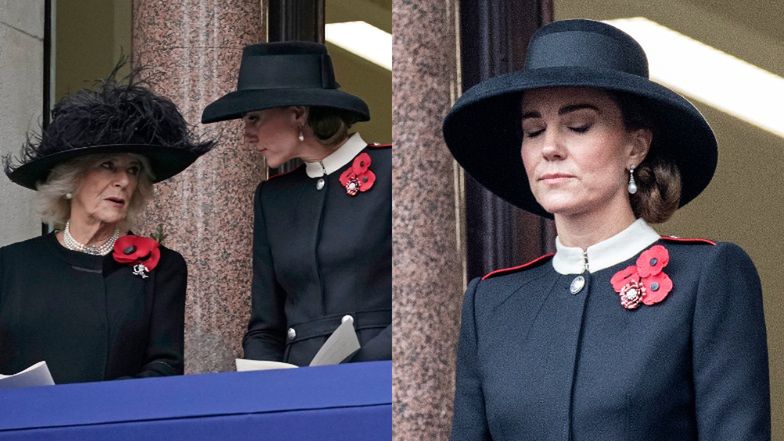Kate Middleton pod nieobecność królowej Elżbiety II oddaje hołd poległym żołnierzom