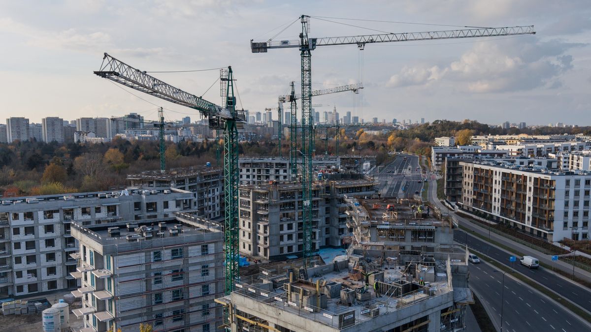 teren budowy
Warszawa, 28.10.2024. Budowa osiedla mieszkaniowego w Warszawie. PAP/Leszek Szyma�ski
Leszek Szyma�ski
Na start, budowa, budynek, ceny, ceny za metr kwadratowy, deweloper, doch�d, dom, dom development, dzia�ka, dzia�ki budowlane, dziura w ziemi, fliper, fliperzy, harmonia mokot�w, inwestycja, kredyt, mieszkanie, mieszkanie w warszawie, mieszkaniowy, osiedle, panorama, rynek, rynek mieszkaniowy, rynek pierwotny, stolica, warszawa, warszawy, widok, z drona, z lotu ptaka, �uraw