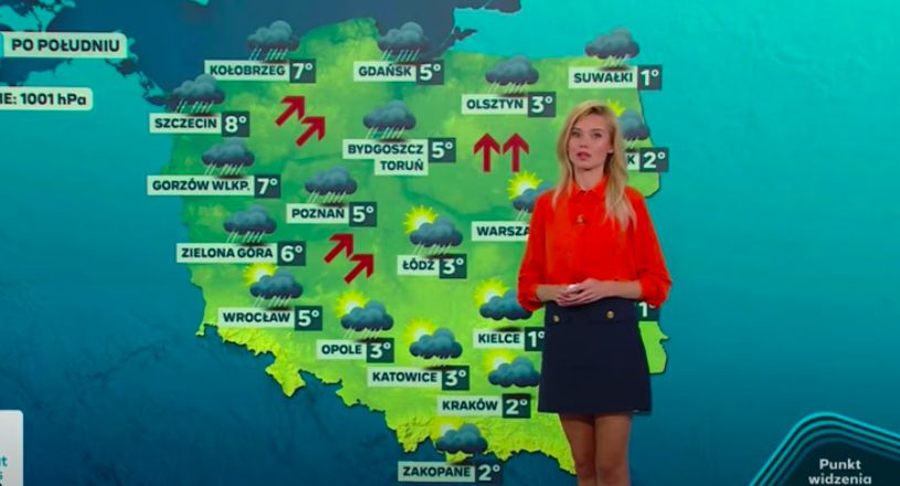 Ksenia Chlebicka w pogodzie na antenie Polsatu