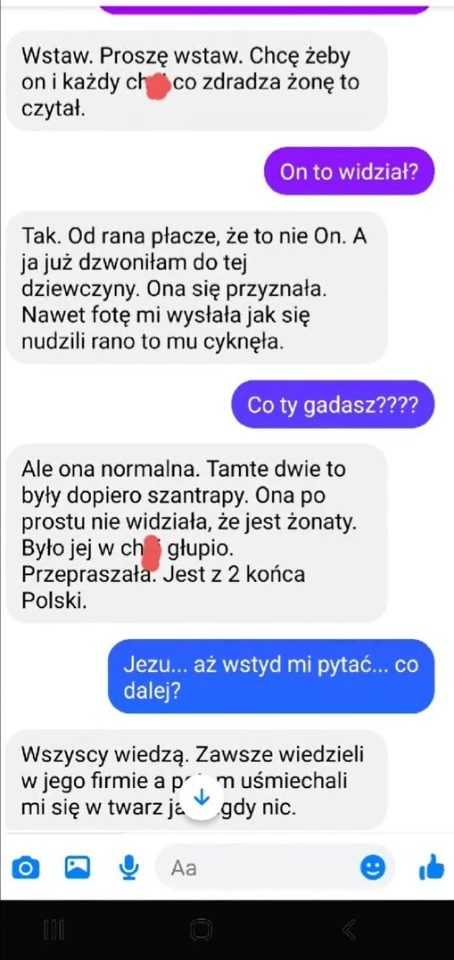 Rozmowa z żoną, którą zdradza mąż