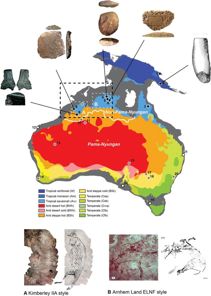 Znalezione artefakty i malunki naścienne 