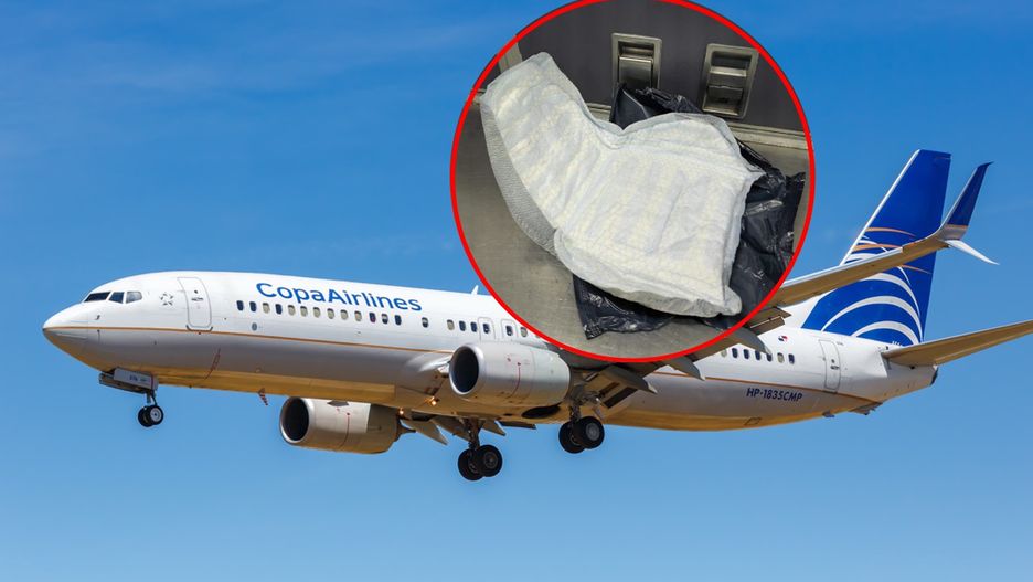 Pielucha wywołała panikę na pokładzie samolotu