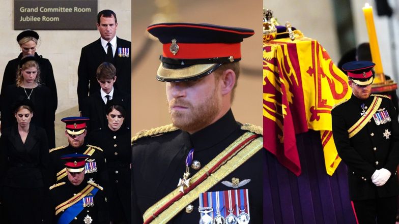 Książę William, książę Harry i reszta wnucząt czuwa nad trumną królowej Elżbiety II