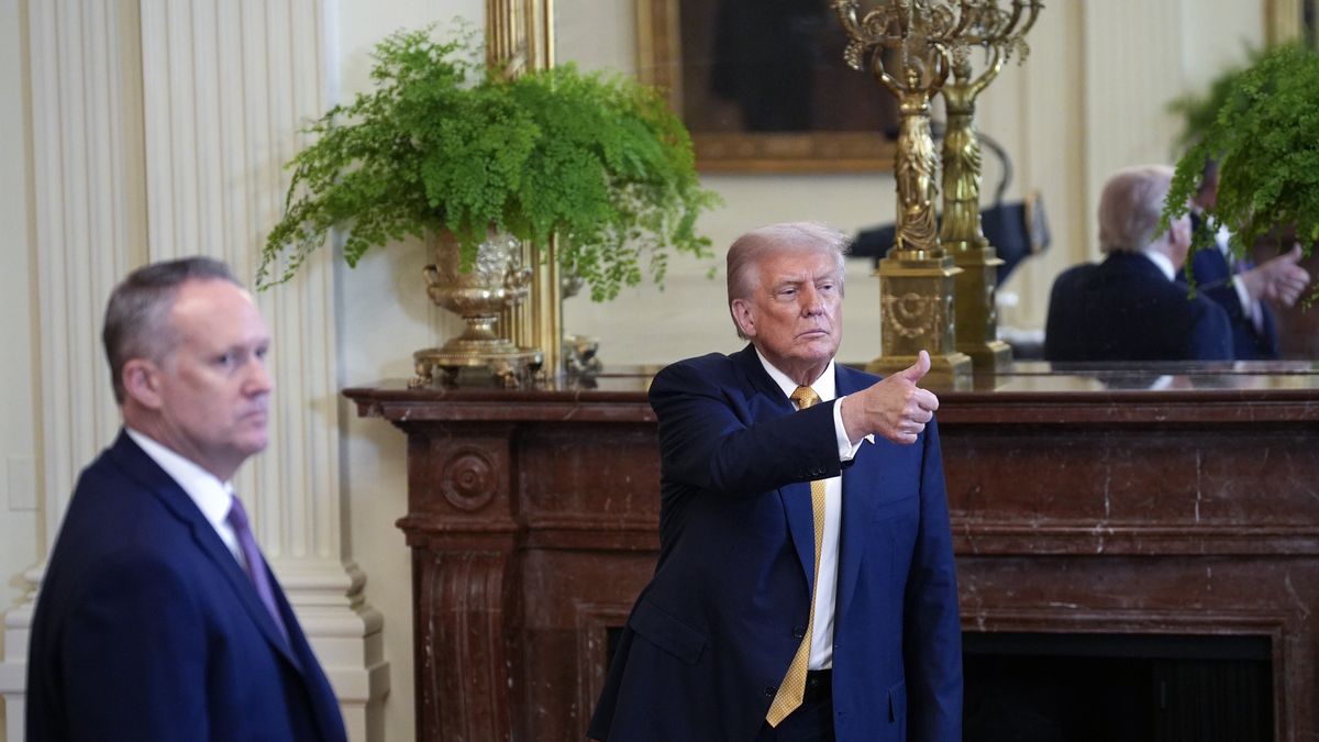US President Donald Trump participates in a reception with Republican Members of Congress in the East Room at the White House in Washington, 22 July 2025. EPA/Yuri Gripas / ABACAPRESS.COM / POOL Dostawca: PAP/EPA.