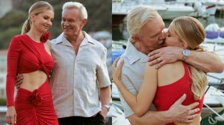 Cezary Pazura z żoną w miłosnym uścisku. Internauci ruszyli z KĄŚLIWYMI komentarzami: "To córka?"