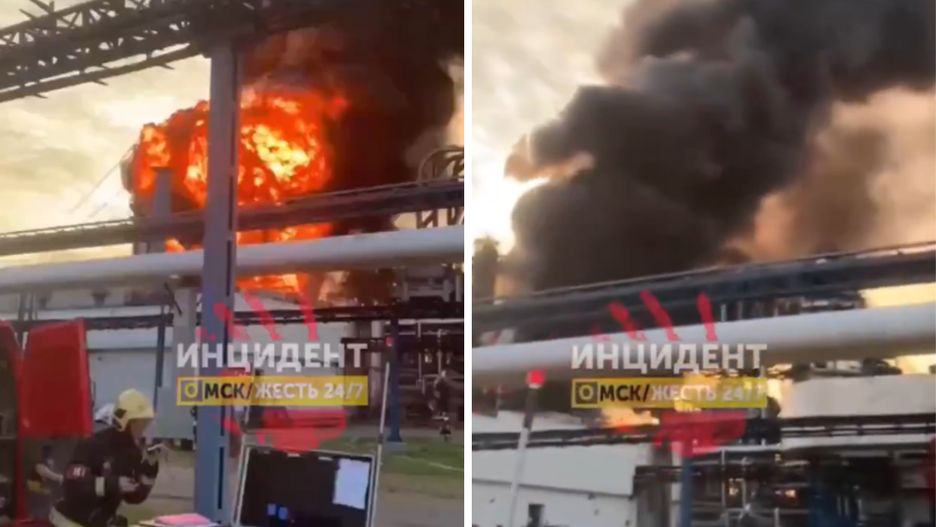 Pożar w rafinerii w Omsku