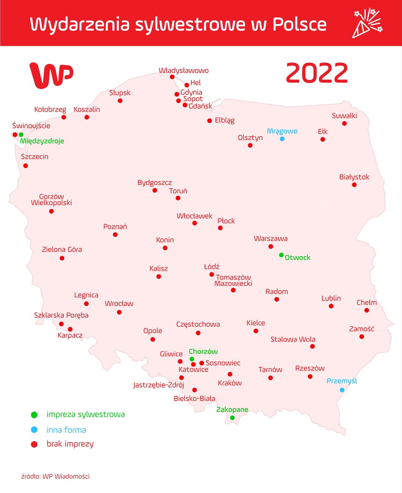 Wydarzenia sylwestrowe w polskich miastach