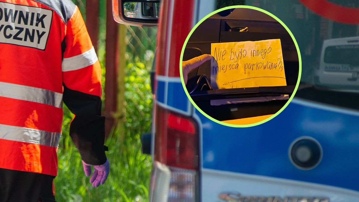 "Nie było innego miejsca parkowania????" - karteczkę z takim napisem znaleźli gdańscy ratownicy medyczni  