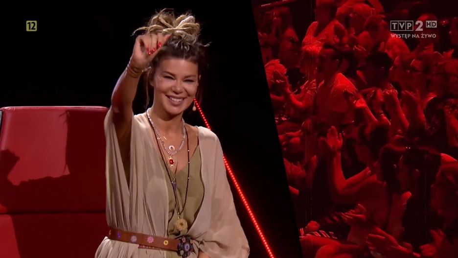 Edyta Górniak podczas pierwszego odcinka finałowego "The voice of Poland"