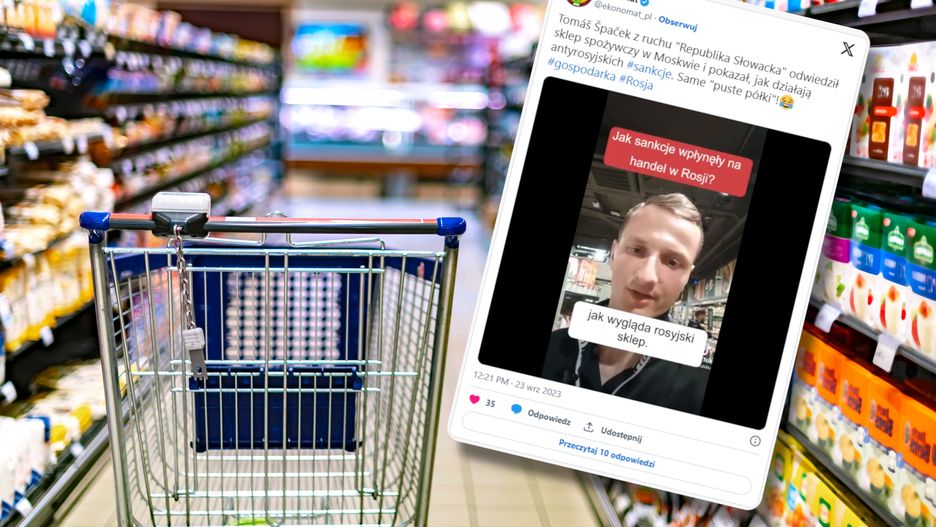 Pełne półki w rosyjskich sklepach