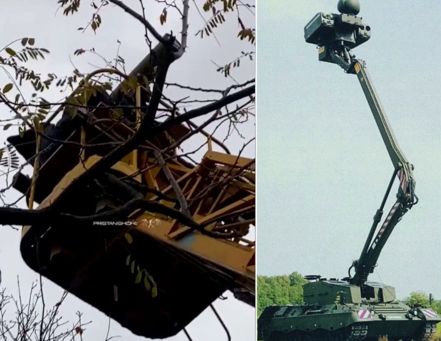 On the left: A Russian with a PPK on a civilian lift. On the right: A conceptual combat vehicle operating on the same principle.