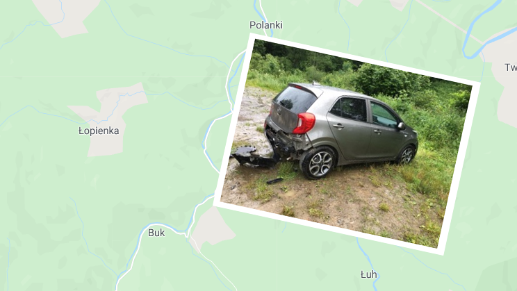 Ucierpiał jedynie samochód. Na szczęście.