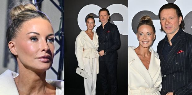 Małgorzata Rozenek CAŁA NA BIAŁO świeci wyprasowaną twarzą na imprezie "GQ". Radosław Majdan też przyszedł (ZDJĘCIA)