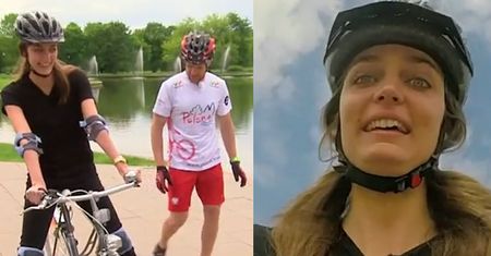Zuzanna Bijoch w TVN uczy się... jeździć na rowerze