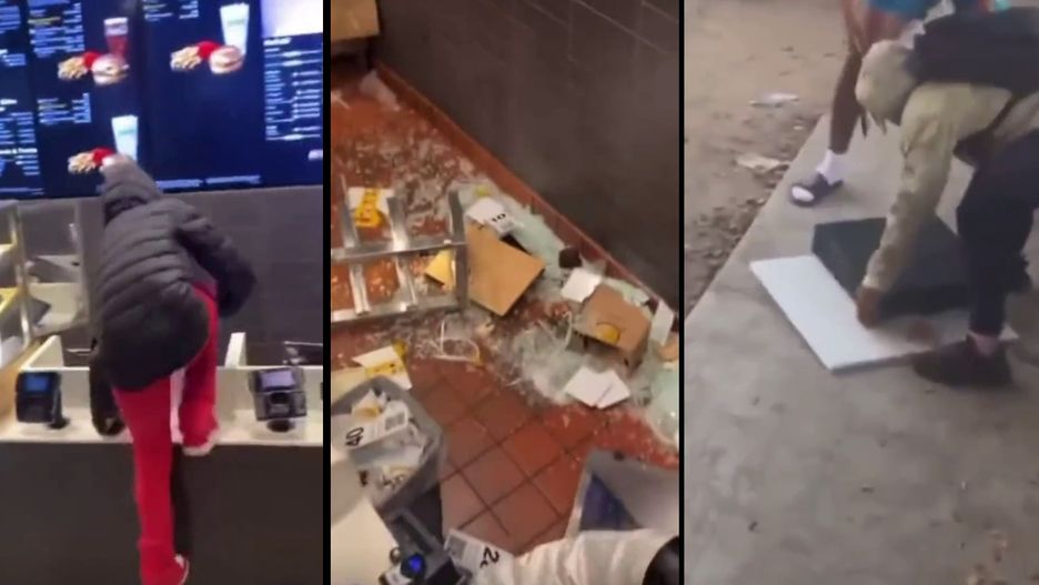 Tłum nastolatków zdemolował restaurację sieci Mc Donalds