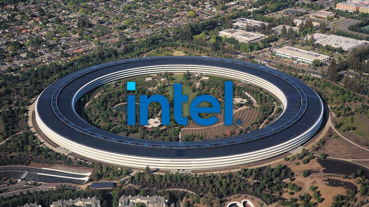 Logo Intel w siedzibie Apple Park