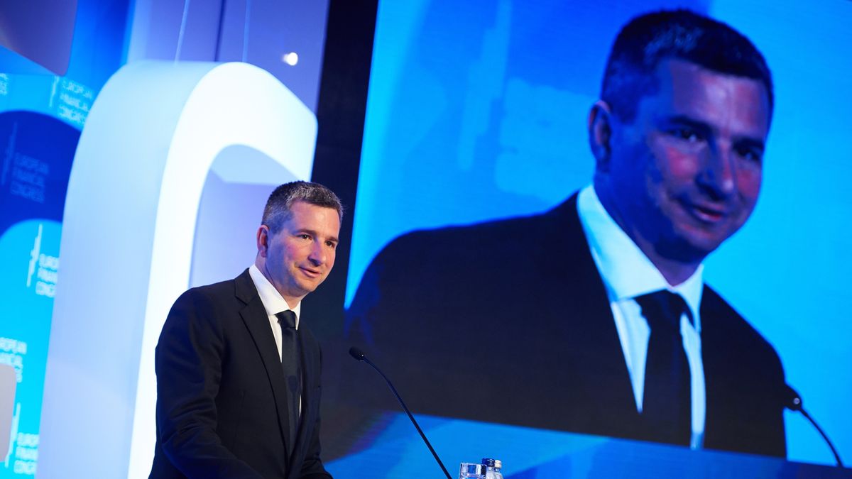 Sopot, 22.06.2015. Minister finansów Mateusz Szczurek przemawia</br> podczas otwarcia V Europejskiego Kongresu Finansowego w Sopocie</br>