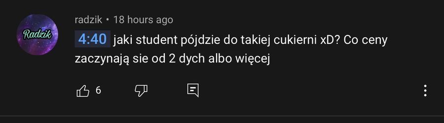 Komentarze pod omawianym filmem Wersow