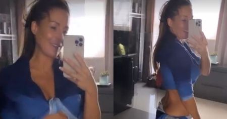 Małgorzata Rozenek w SKĄPYM wdzianku paraduje po mieszkaniu, chwaląc się PŁASKIM BRZUCHEM (ZDJĘCIA)