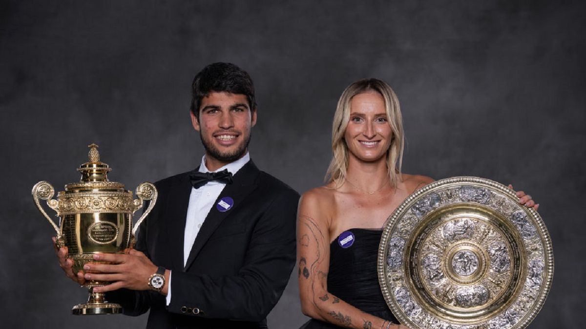 Getty Images / Thomas Lovelock/AELTC / Na zdjęciu: Carlos Alcaraz i Marketa Vondrousova