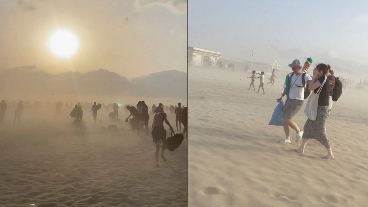 Ogromny wiatr zerwał się w Normandii we Francji.