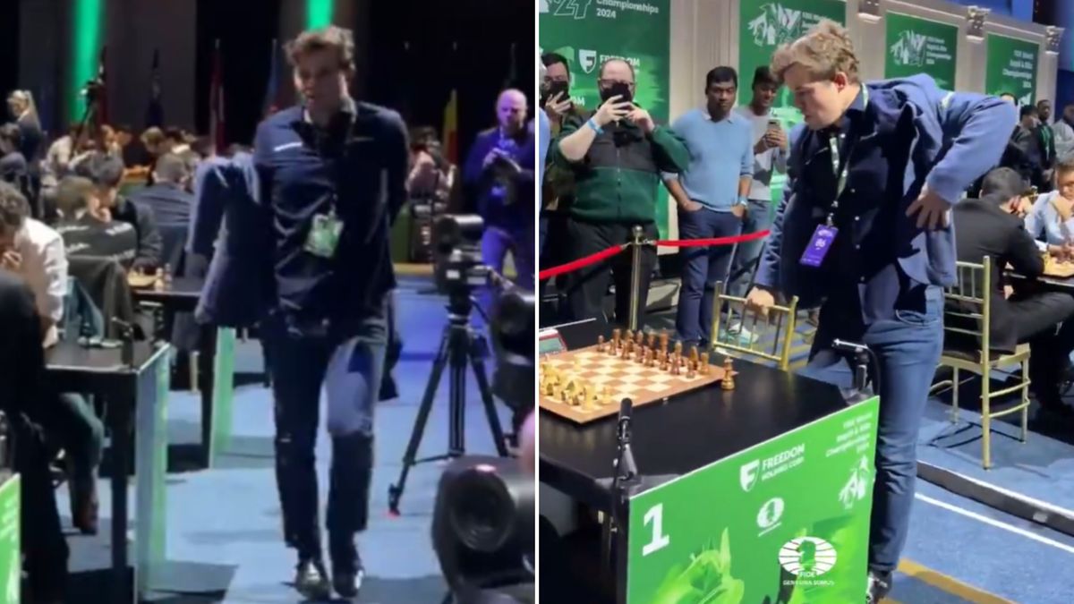 Twitter / International Chess Federation / Magnus Carlsen spóźnił się na swój pojedynek