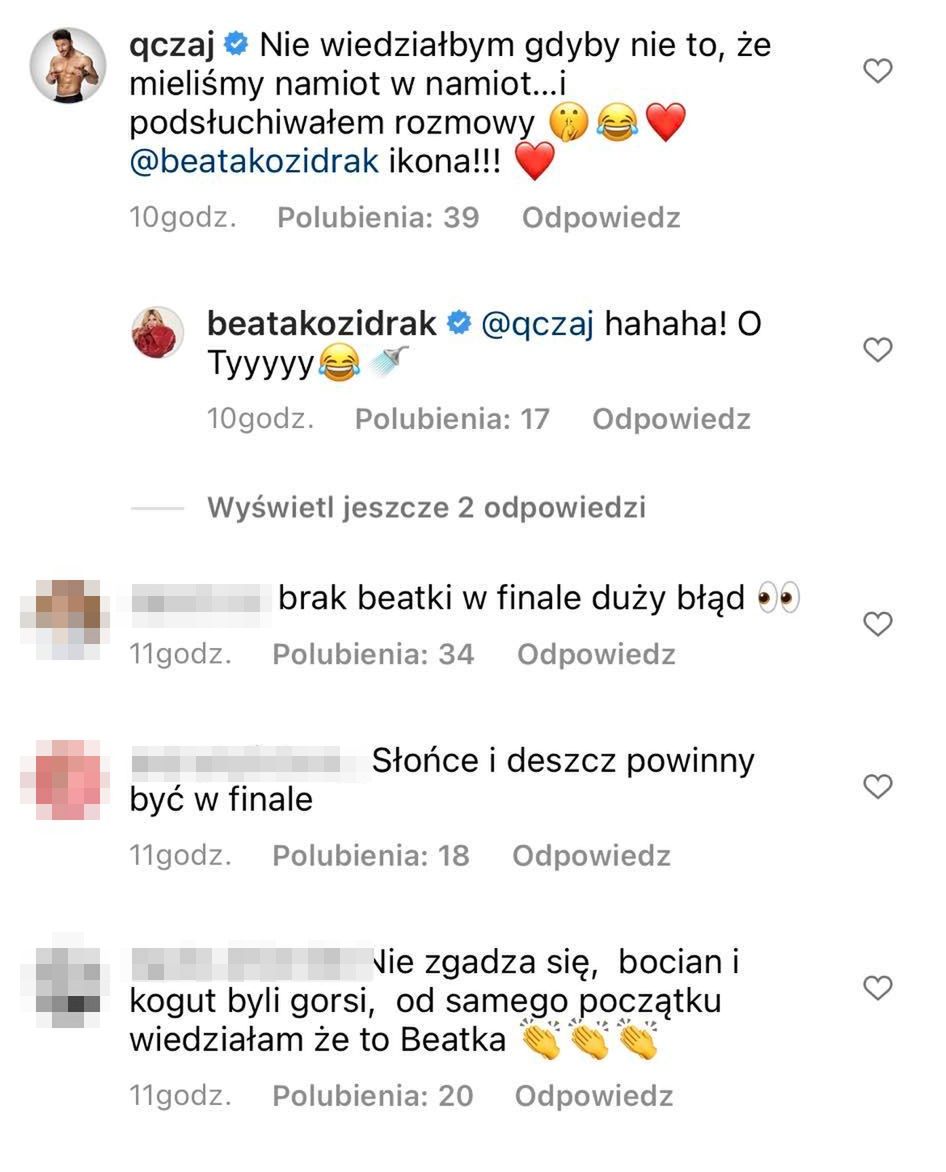 Komentarze po eliminacji Beaty Kozidrak