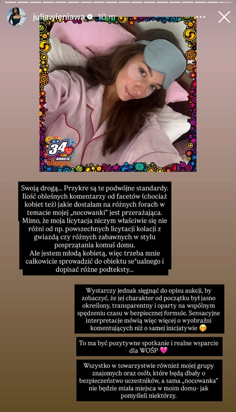 Julia Wieniawa poruszyła temat swojej nocowanki
