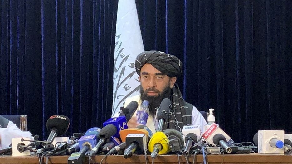 TemporaryTaliban spokesman Zabihullah Mujahid speaks at at his first news conference in Kabul, Afghanistan, Tuesday, Aug. 17, 2021. For years, Mujahid had been a shadowy figure issuing statements on behalf of the militants. On Tuesday he said the insurgents sought no revenge and that ??severyone is forgiven.??? (AP Photo/Rahmat Gul)AP