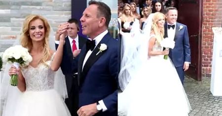 Janachowska z mężem przed kościołem!