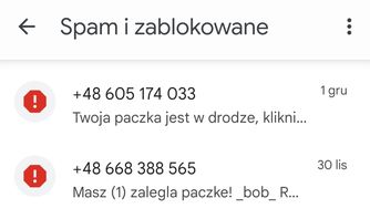 Fałszywy SMS o paczce