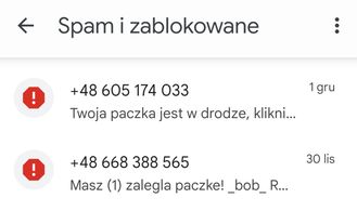 Fałszywy SMS o paczce