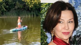 57-letnia Anna Popek odziana w bikini dryfuje na SUP-ie