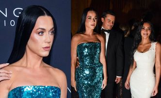 Zahipnotyzowany Orlando Bloom wpatruje się w pupę Kim Kardashian za plecami Katy Perry