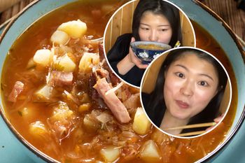 Japonka pokazała, jak je polską zupę. Tak zareagowała na kapuśniak
