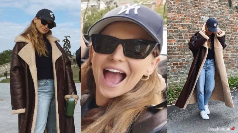 Anna Lewandowska w drogocennym płaszczu