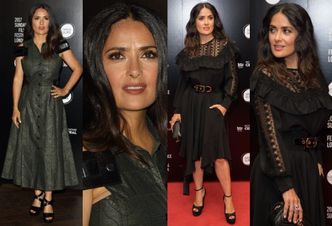 Salma Hayek w dwóch sukienkach w Londynie