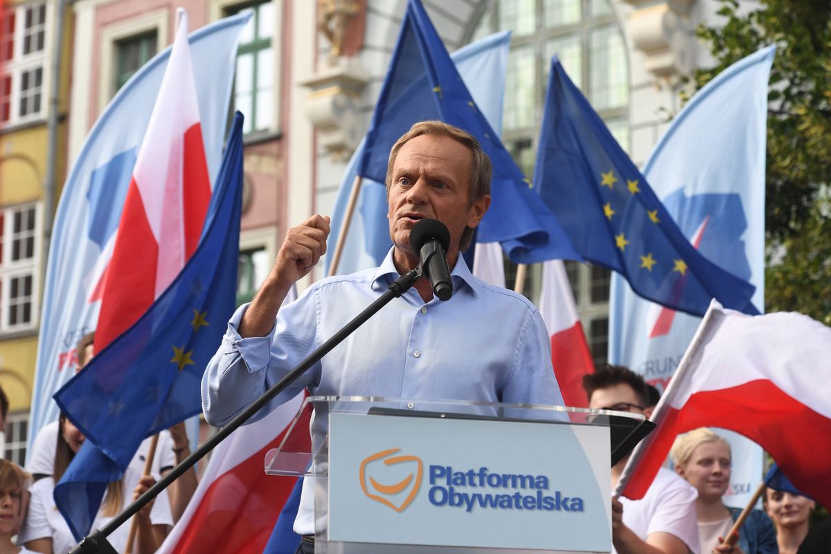 Donald Tusk na spotkaniu z wyborcami w Gdańsku 