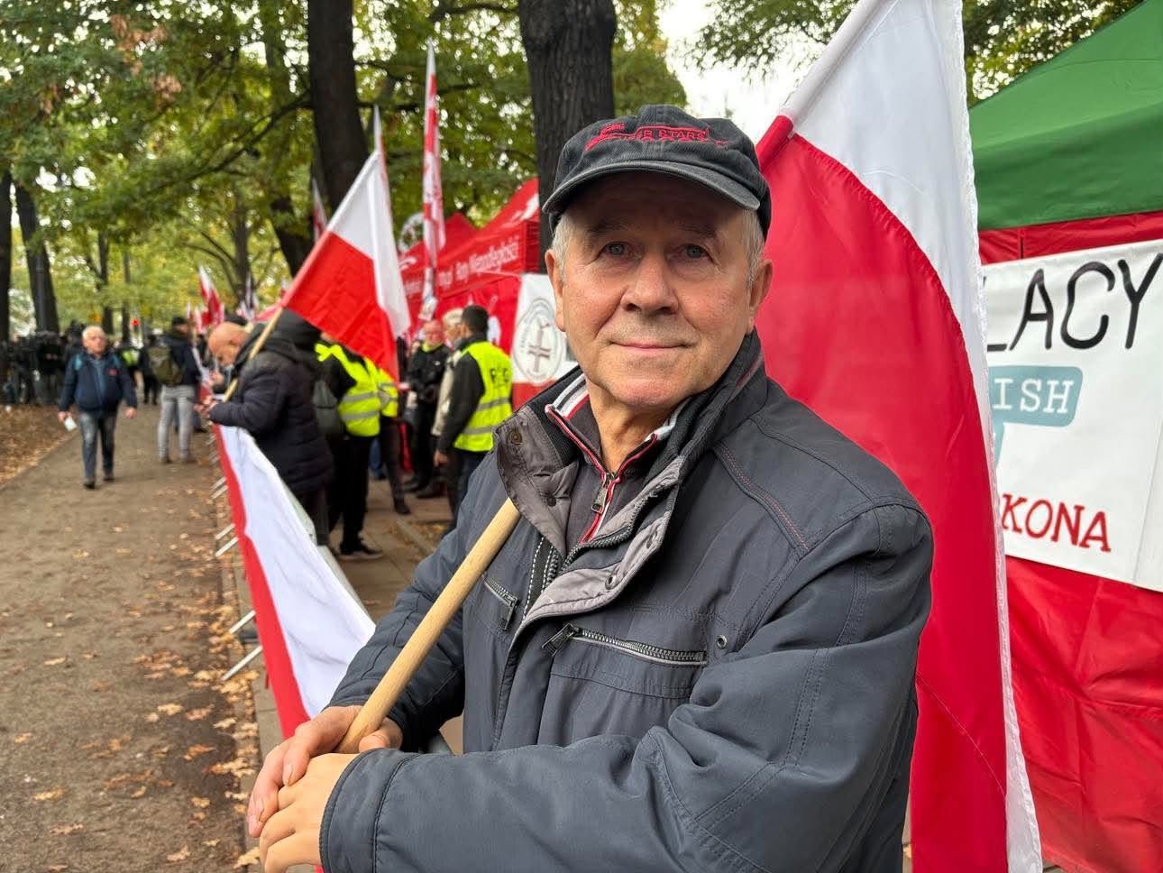 Eugeniusz Tymiński z okolic Wołomina - uczestnik protestu