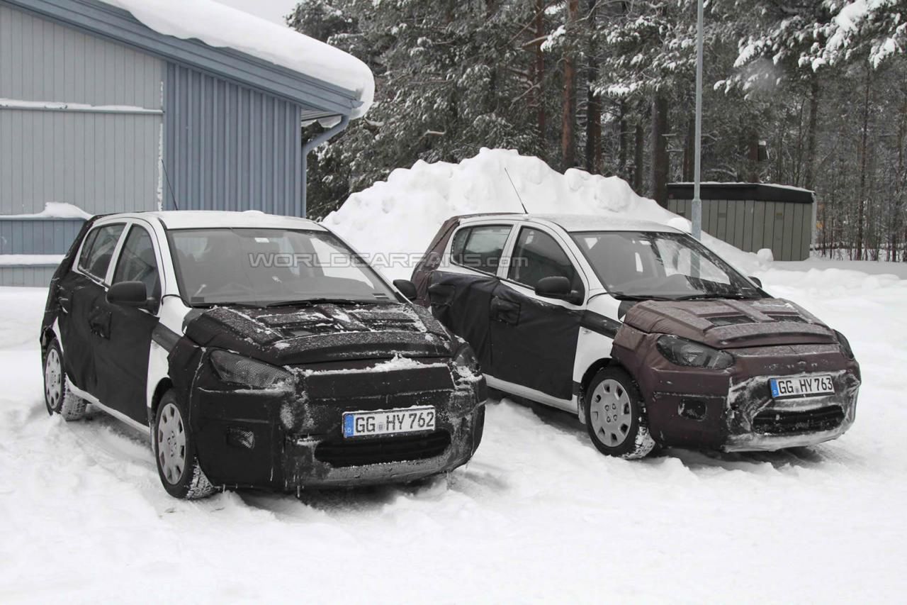 Odświeżony Hyundai i20 przyłapany na śniegu
