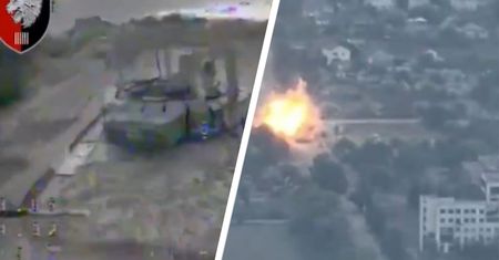 Dron trafił w słaby punkt. Nastąpiła potężna eksplozja