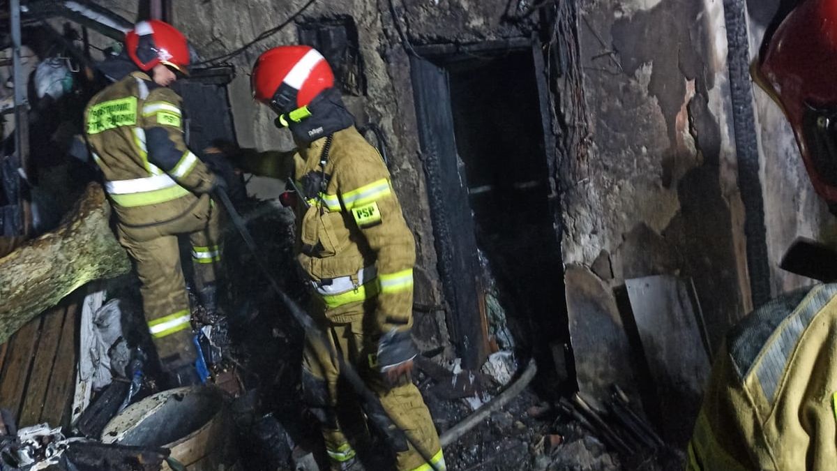 Pożar domu przy ul. Rudnickiej w Lublinie