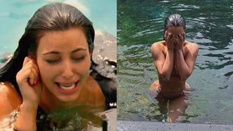 KOSZMAR Kim Kardashian! Ludzie popsuli jej sesję w jeziorze. Internauci nie mieli dla niej litości... (FOTO)