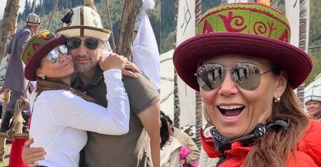Kinga Rusin w cudacznym kapeluszu przeżywa "ETNO ORGAZM" na wycieczce w Kirgistanie. Ciekawie? (FOTO)