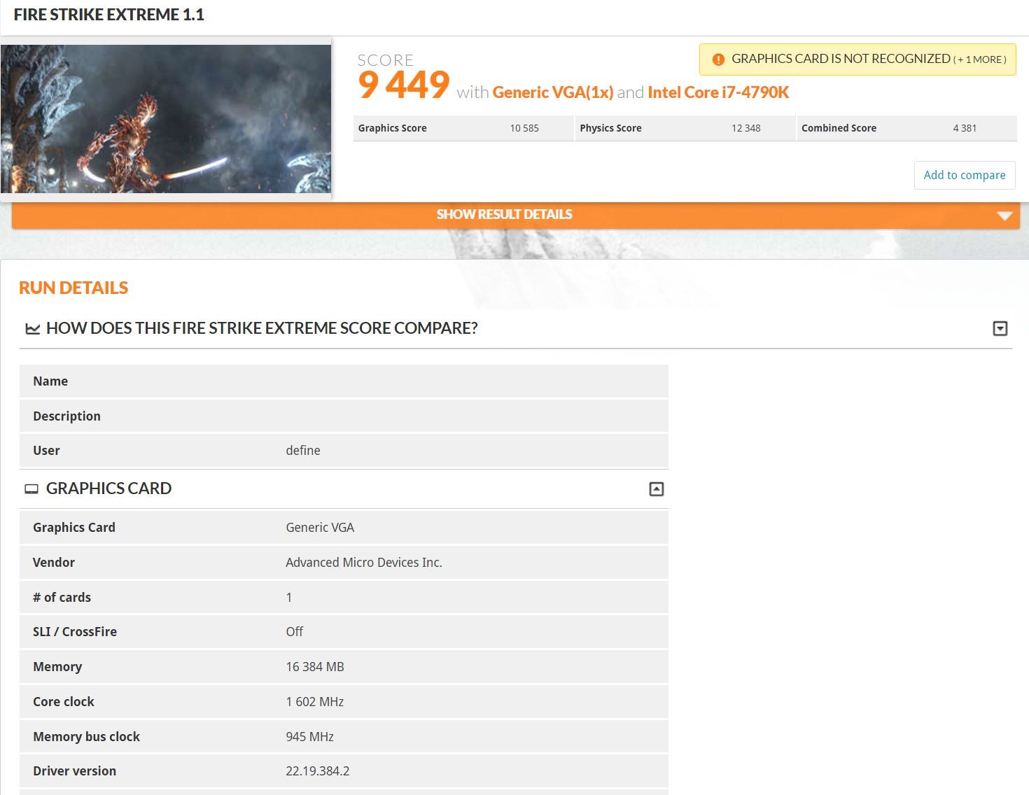 AMD Radeon Vega Frontier Edition - 3DMark Fire Strike Ultra